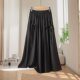 Design-sensual lace-up pocket A-line skirt silk silk mid-length skirt for women in summer slim work skirt
