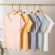 
Mulberry silk crane crepe jacquard T-shirt summer new style for women commuting versatile V-neck loose comfortable breathable rag-back sleeves