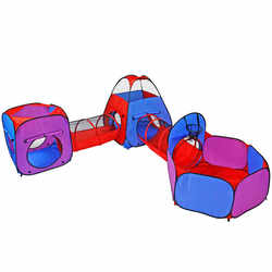 Children's Castle Tent Tunnel Five-Piece Set for Boys and Girls Princess Crawling Indoor Playhouse Toy Ocean Ball Pool