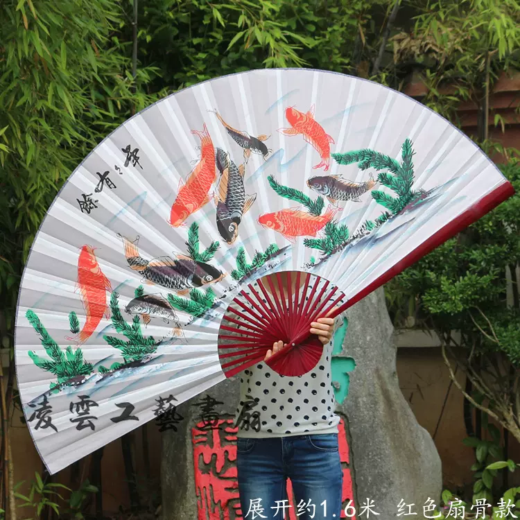 絵画掛扇　大扇子 飾り扇 巨大扇　花 鳥 中国 絵画掛扇 大扇子 飾り扇 巨大扇 花 鳥 中国 絵画掛扇 大扇子