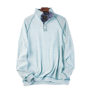 
Boutique foreign trade semi-open collar long-sleeved T-shirt for men and women H84129 spring and autumn loose casual sports sweatshirt inside and outside