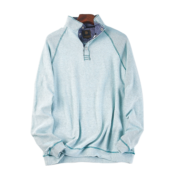 
Boutique foreign trade semi-open collar long-sleeved T-shirt for men and women H84129 spring and autumn loose casual sports sweatshirt inside and outside