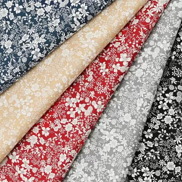 日本kokka布料纯棉贡缎单色小花柄时装布柔软环保婴幼儿