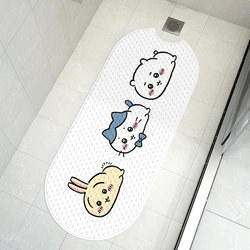 Chiikawa Long Strip Shower Room Suction Cup Non-Slip Mat for Children and Elderly, Anti-Fall Bath Mat, Easy to Clean