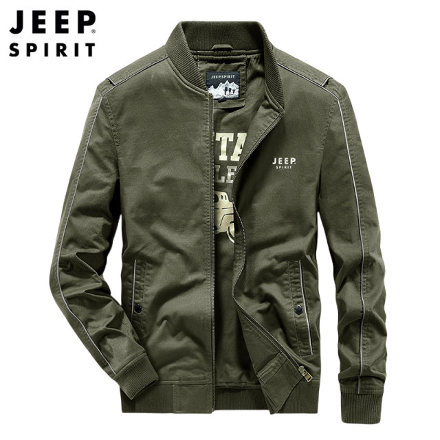 JEEPSPIRIT genuine men's jacket baseball collar business casual cotton ...