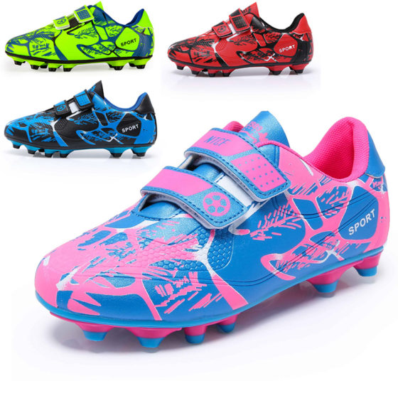 28-39 Velcro Men's and Women's Football Shoes AG Shattered Staples for Primary and Secondary School Growth Staples Football Training Sneakers