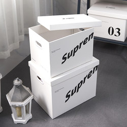 Kraft Paper Storage Box for Snacks, Moving, Extra Sturdy with Lid, for Storing Documents and Books, Paper Box for Organizing When Leaving a Job