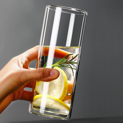 Household Double-Layer Glass Anti-Scalding Drinking Cup Green Tea Cup Beverage Tea Cup Transparent Straight Insulated Milk Cup