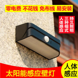 Household Solar Human Body Sensor Wall Lamp Led Outdoor Courtyard Villa Garden Decoration Landscape Lighting Small Street Lamp