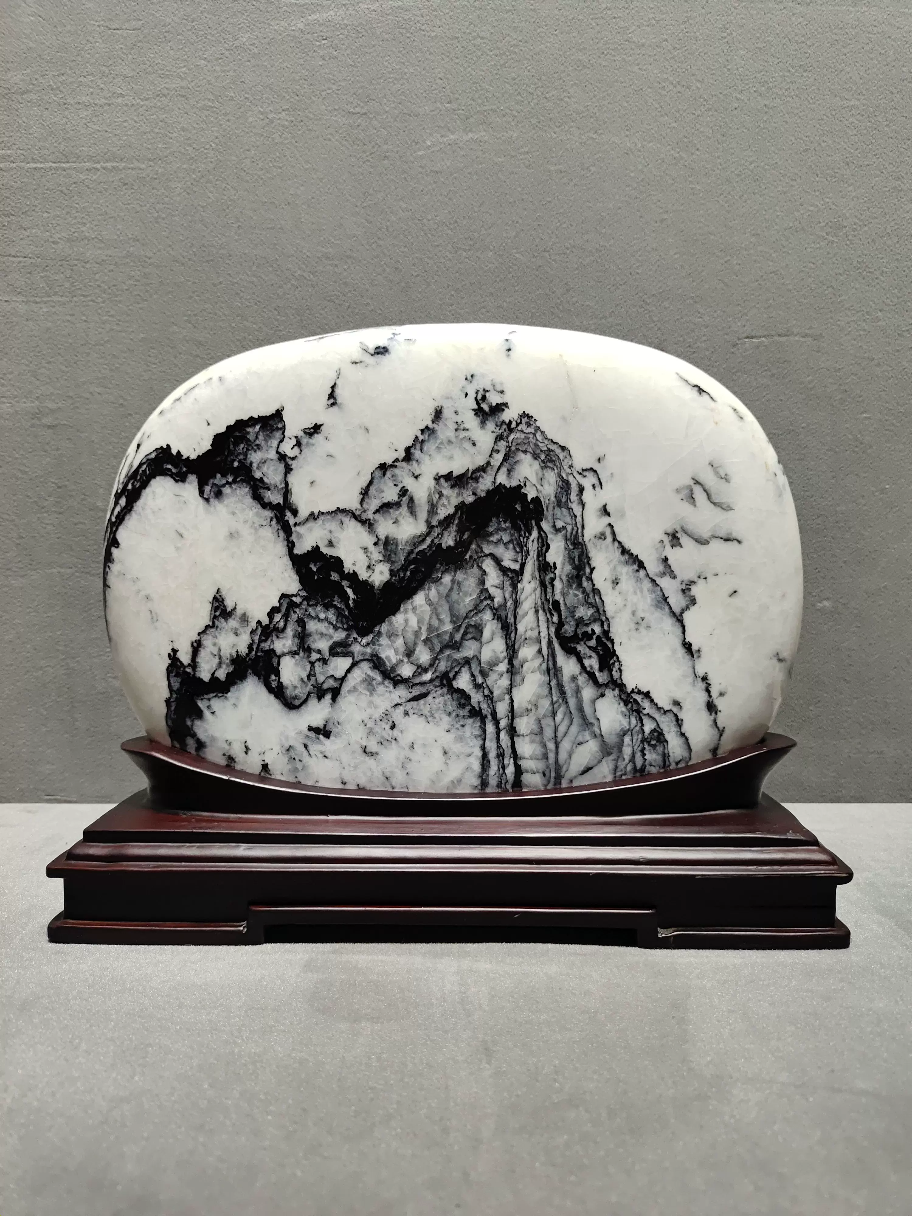 ▪️鑑賞石▪️置物▪️飾石 ■ 糸掛石 ■水石 ■ 天然国画石奇石原石头摆件观赏石黑白水墨画山水风景客厅玄关装饰