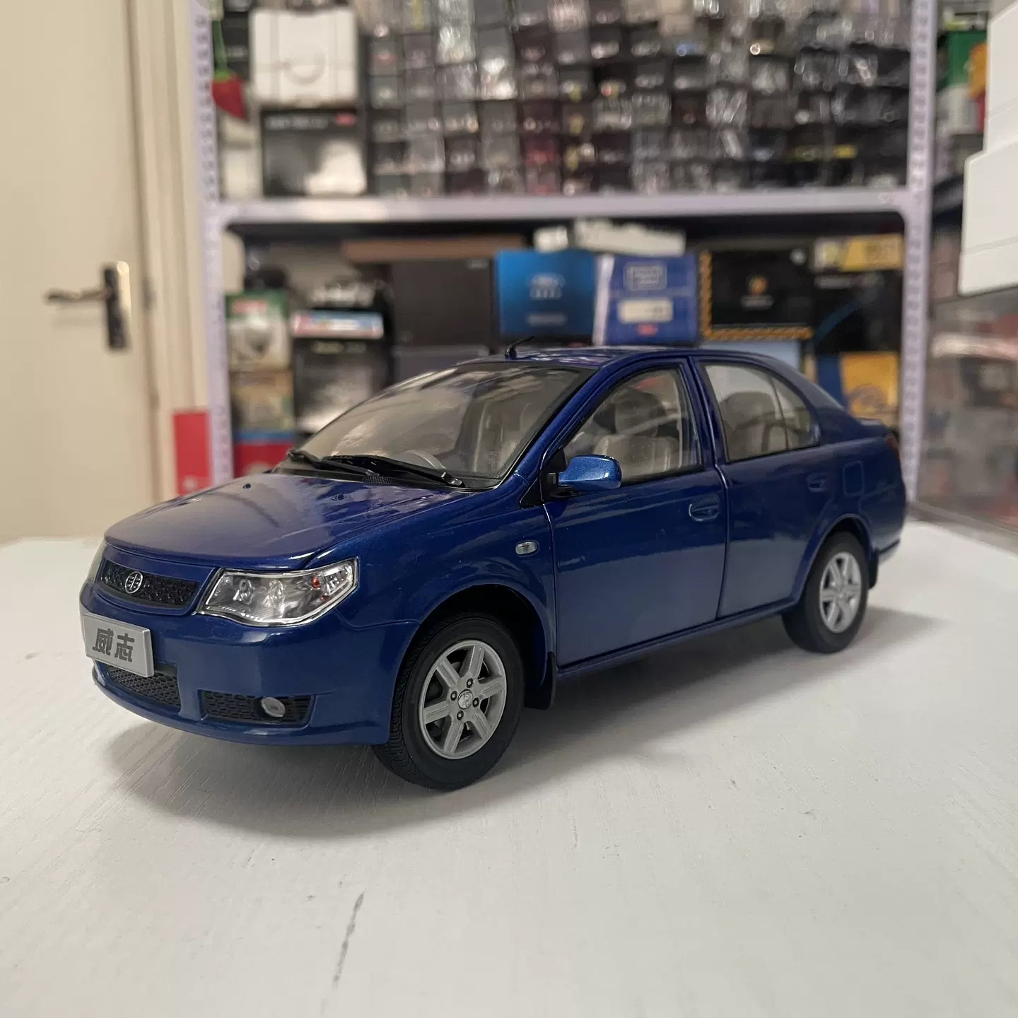 1:18 原厂一汽天津威志三厢轿车2006-2009款汽车模型蓝