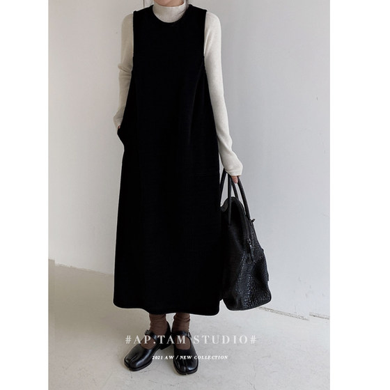 Tan Yanmi Black Snow Snow Deep Loose Loose Loose Loose Dress