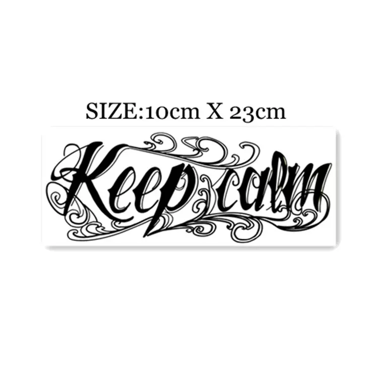 花臂少女tattoo z8 字母保持冷静大图逼真花臂纹身贴