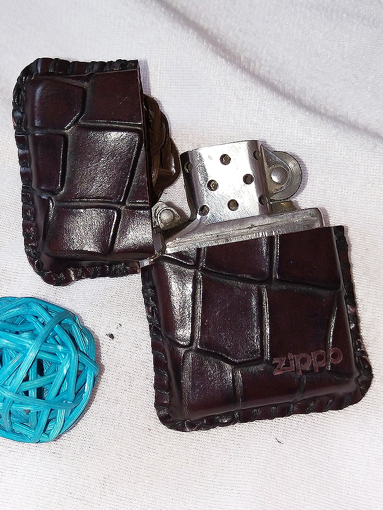 The Lettersクロコダイルライターケース オイルライター革ケース 本クロコダイル 革サック ZIPPO対応