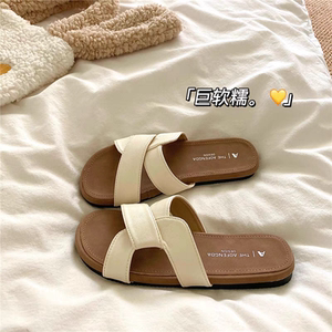 
Soft and soft Q-flexible texture Niche knot cross-flip flops for women soft and summer ins beach sandals