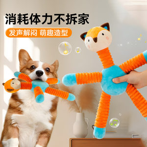 
Fox grinds teeth, cuddles toys, cats and dogs play at home, have fun, grind teeth, clean teeth, pet toys and supplies