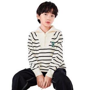 
Balabala children's clothing children's sweater boys 2025 new winter pullover sweater striped sweater top trendy