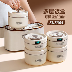 Stainless Steel Insulated Lunch Box That Can Be Heated in a Microwave Oven, Multi-Layer Portable Lunch Box for Office Workers and Students