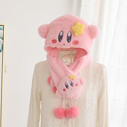 Kirby ins pink Japanese autumn and winter sweet hat
