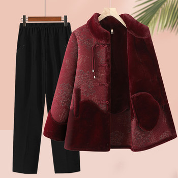
Elderly women's winter clothing, grandma's thickened coat, mother's clothing