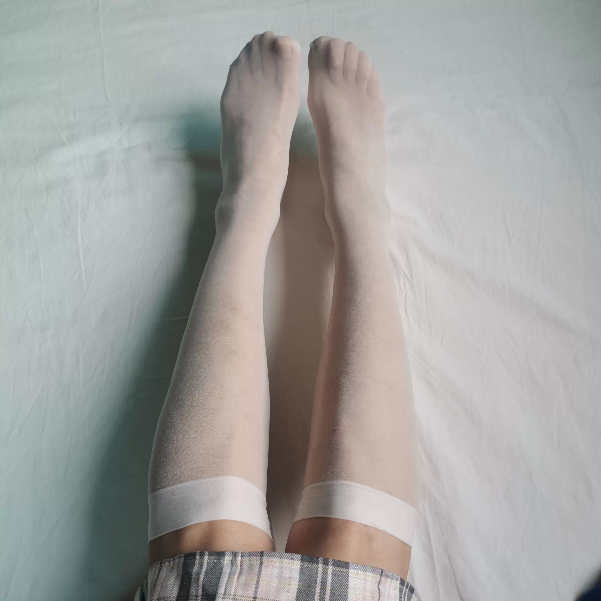 肉丝袜 日本原单透肉丝袜小腿袜膝下袜白色vivi杂志同款女过