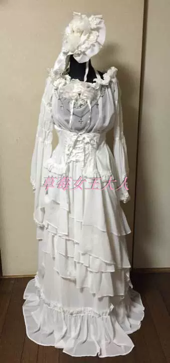 ALICE and the PIRATES白色古典复古礼服帽子套装婚纱风-Taobao