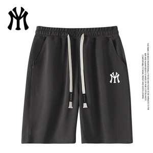 
MYJU official authentic trendy brand white three-quarter pants for men and women casual sports shorts drawstring mid-pants DKA1