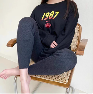 High -quality version of autumn and winter men and women's high waist care knee thick warm wool anti -cold cashmere cotton pants