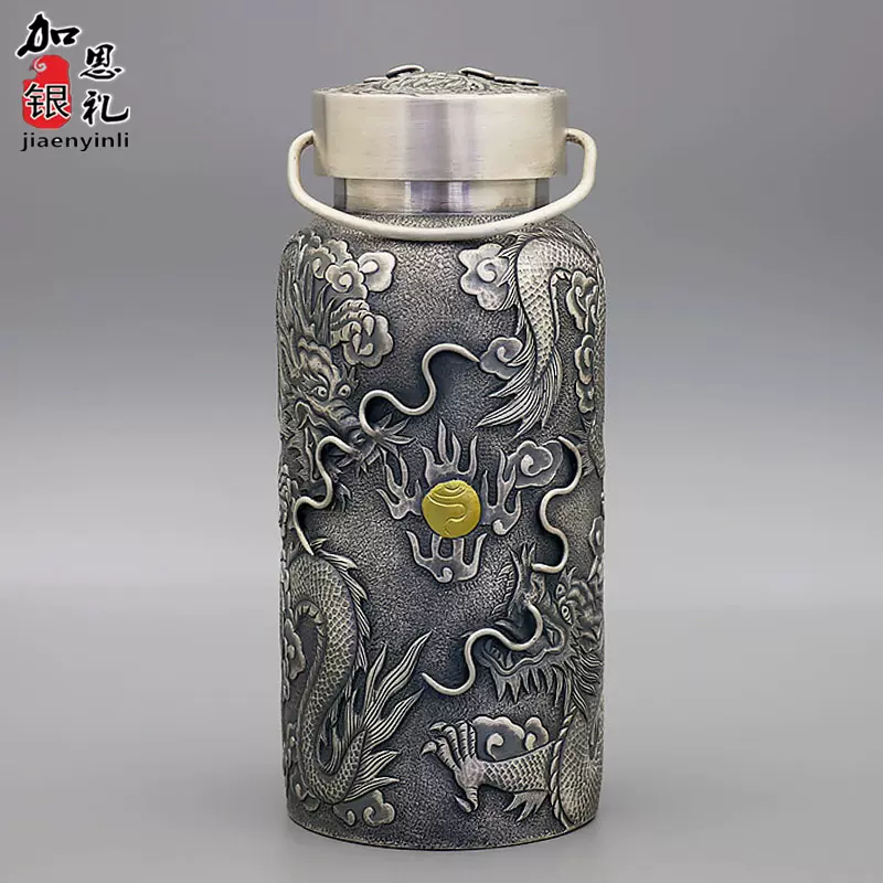 九龍杯　銀製水筒　純銀 楽天市場】NEW! 九龍杯 健康茶飲み 保温 水筒 ボトル 茶文化 シルバー