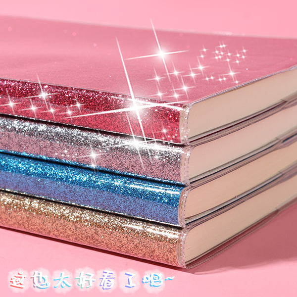 Genuine baizheng flashing sand cover soft rubber cover notebook pearlescent notepad diary student hand colorful account book