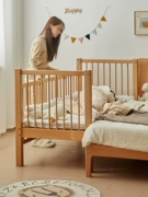 Giường trẻ em Jinduoxi Giường ghép có lan can nâng cao và lan can có thể nâng lên giường cũi giường mở rộng ghép giường lớn