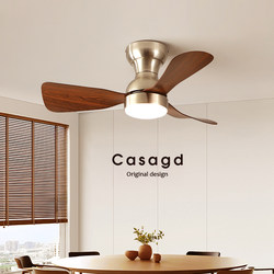 Restaurant New Walnut Color Acrylic Chandelier Fan Lamp Bedroom Full Spectrum Eye Protection Silent Chandelier Casagd