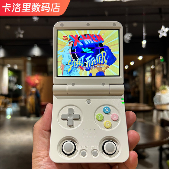 
miyooflip mini retro gaming console folding open source handheld console HD mini flip dual joystick gaming console