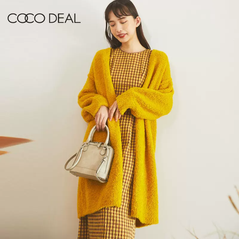 COCO DEAL冬季加厚慵懶風無扣中長版羊毛針織開衫外套女71733349-Taobao