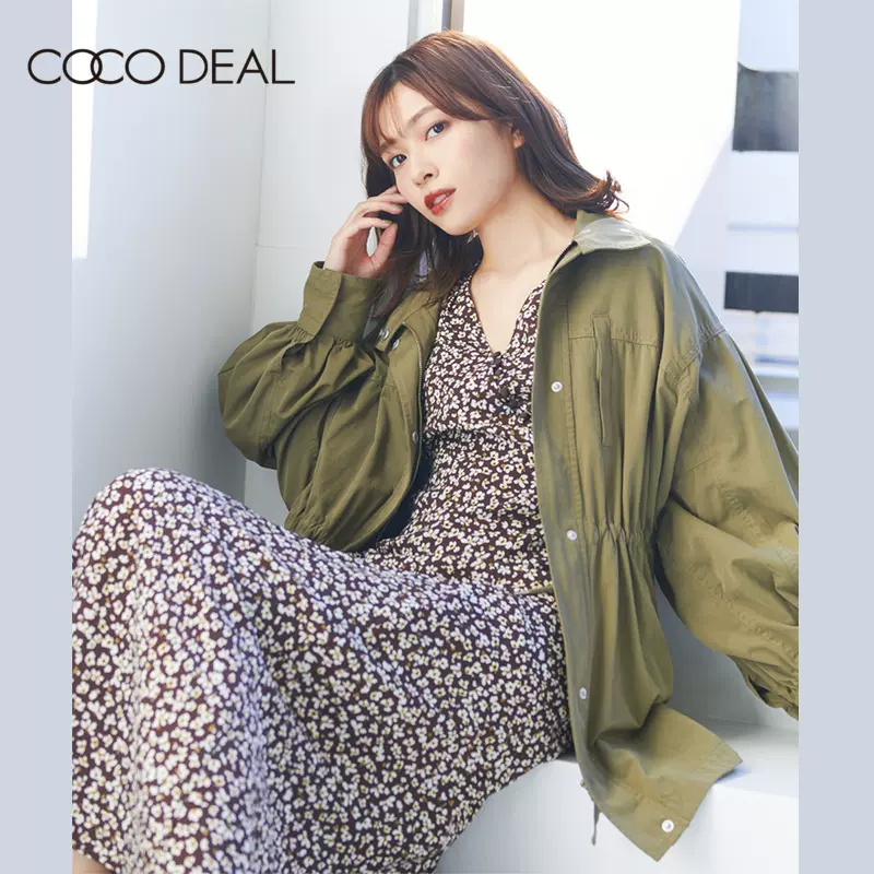 COCO DEAL抽绳收腰复古灯笼袖日系休闲夹克春秋外套女72119102-Taobao