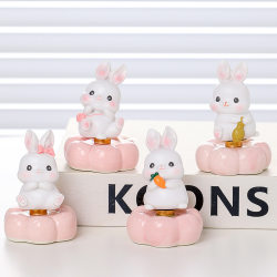 Jingdezhen Cute Little Rabbit Desktop Ornament, Mood-Stabilizing and Healing Office Desk Decoration Gift