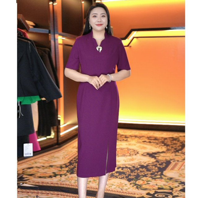 Mantimisi large-size women's fat MM large-size flesh-covering and slimming and age-reducing dress 2025 summer wear new Chinese style