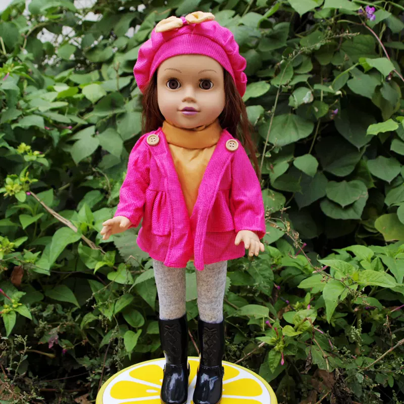 18寸美國女孩娃娃搪膠會眨眼可站立兒童音樂洋娃娃玩具包郵-Taobao