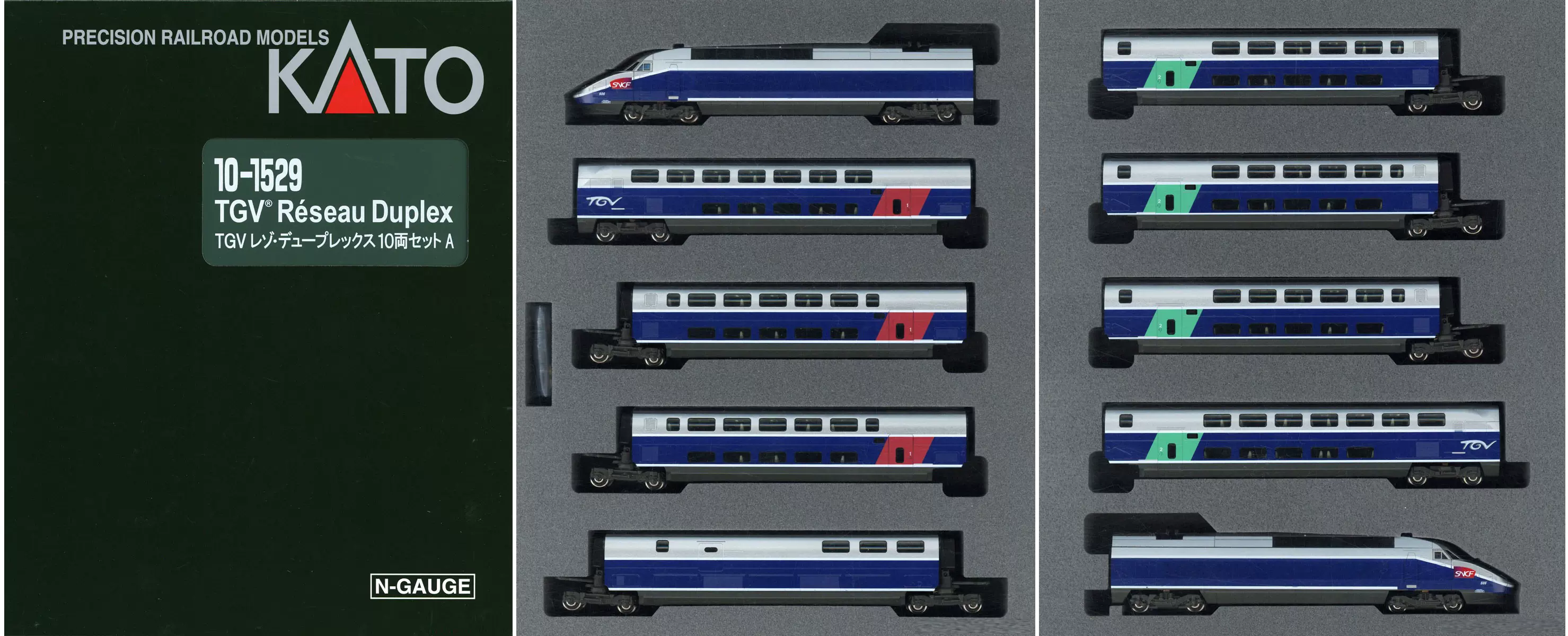 [現貨]KATO 10-1529 N比例火車模型 法國高鐵 TGV 十節-Taobao