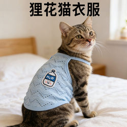 Tanuki Cat Clothes for Spring and Summer, Cute Suspenders, Thin and Breathable, Anti-Shedding Pet Clothing for Outings