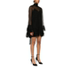Women's silk long sleeves micro perspective micro perspective ruffled flared sleeve pleated high-end dress spring and summer new products