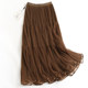 Solid color mesh fairy skirt elastic waist slim big hem skirt 2024 autumn new fashion super fairy skirt women G393