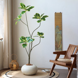 Artificial Golden Banyan Large Green Plant Potted Plant, Maintenance-Free, for Mall Facade Floor Decoration, Fake Tree, Nordic Style