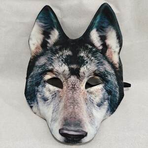 
Christmas simulation three-dimensional big bad wolf animal mask Erha half face mask black and white wolf bone mask adult new