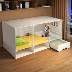 Dog Cage for Small Dogs with Separate Toilet, Suitable for Home Use, Indoor, One Bedroom, One Living Room, One Bathroom, Pet Puppy Enclosure, Dog House