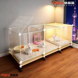 Large Indoor Rabbit Cage with Toilet, Guinea Pig and Rabbit House, Pet Rabbit Villa, Double-Layer Rabbit Cage