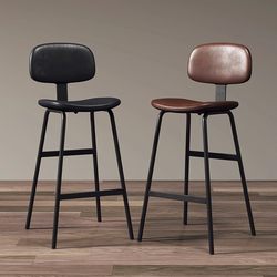 Bar Stool for Home Use, Iron Art Modern Minimalist Bar Chair, High Stool for Cashier Front Desk, Bar Stool with Backrest