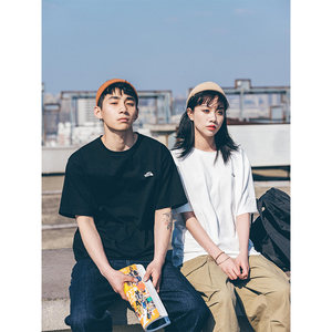 BDCT 2026 Japanese pure cotton short-sleeved T-shirts for men and women, trendy brand summer couples, loose and simple printed boys' T-shirts