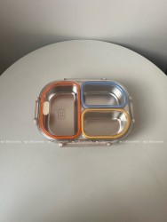 No Mixing of Flavors! Microwaveable Three-Compartment Small Lunch Box, 211 Reduced-Fat Lunch Box, Lunch Box for Work, Sealed Lunch Box