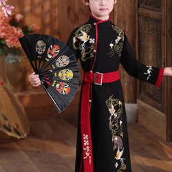 Qiandianmo Folding Fan Single-Handed Swing Fan Sound Fan Peking Opera Face Paint 8inch Children's Day Kindergarten Dance Kung Fu Fan